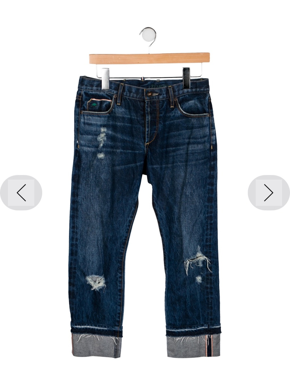 Women’s Tortoise Jeans Crop Blue Distressed FALL ITEM WITH BOOTS SUPER CUTE 26